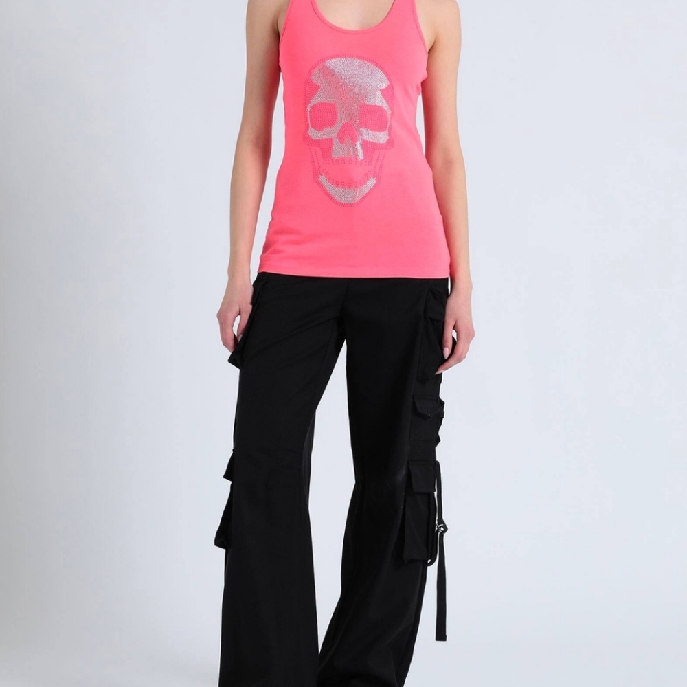 NWOT Philipp Plein neon pink 💎 tstrap tank